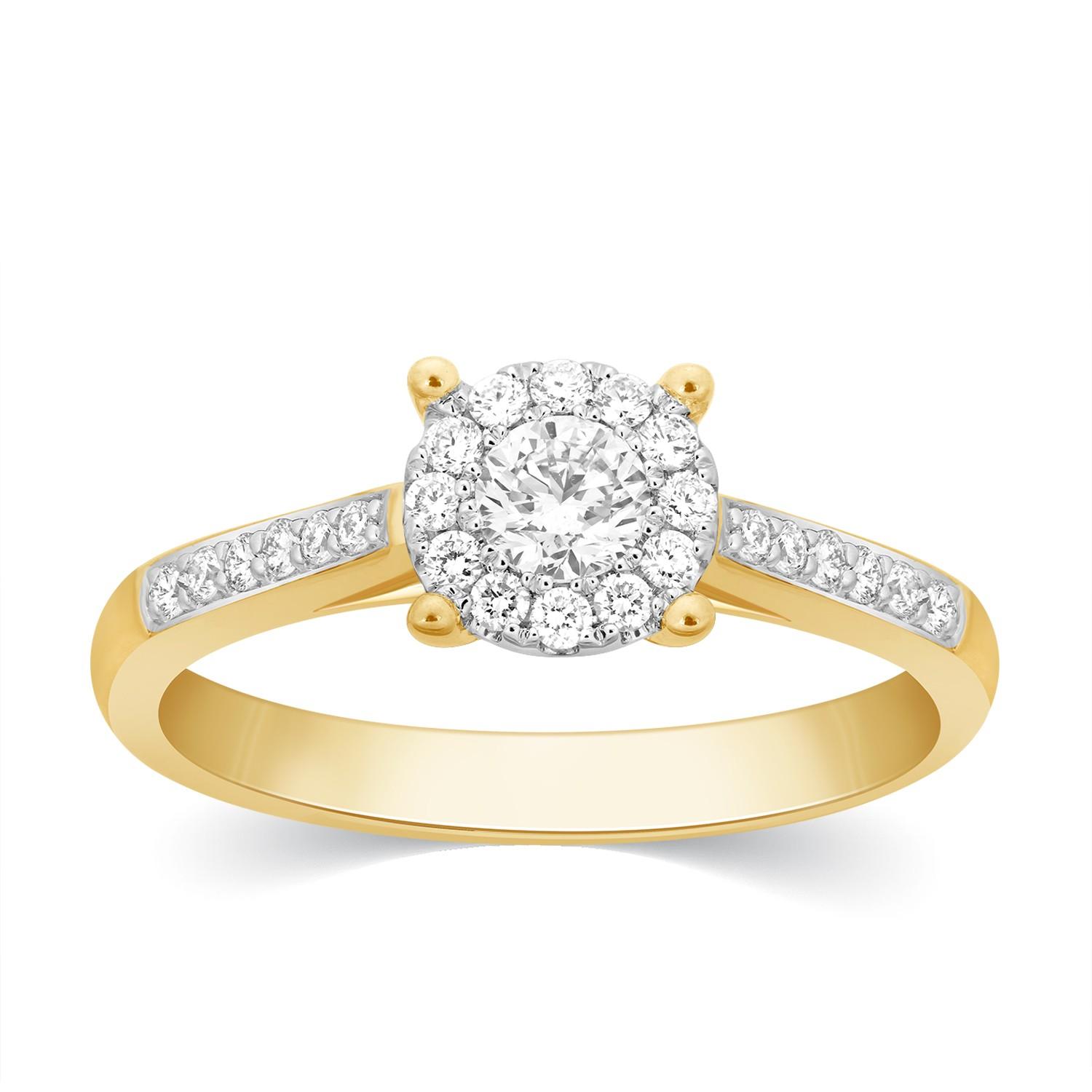 Flower diamantring i 18 karat guld med flere diamanter fra Byfrisenholm