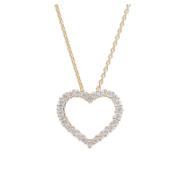 Hjertevedhæng "Amore mio" i 14 karat guld med diamanter og medfølgende kæde fra Byfrisenholm