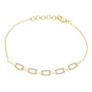 "Carré" diamantarmbånd i 14 karat guld med 0,26 ct diamanter fra Byfrisenholm