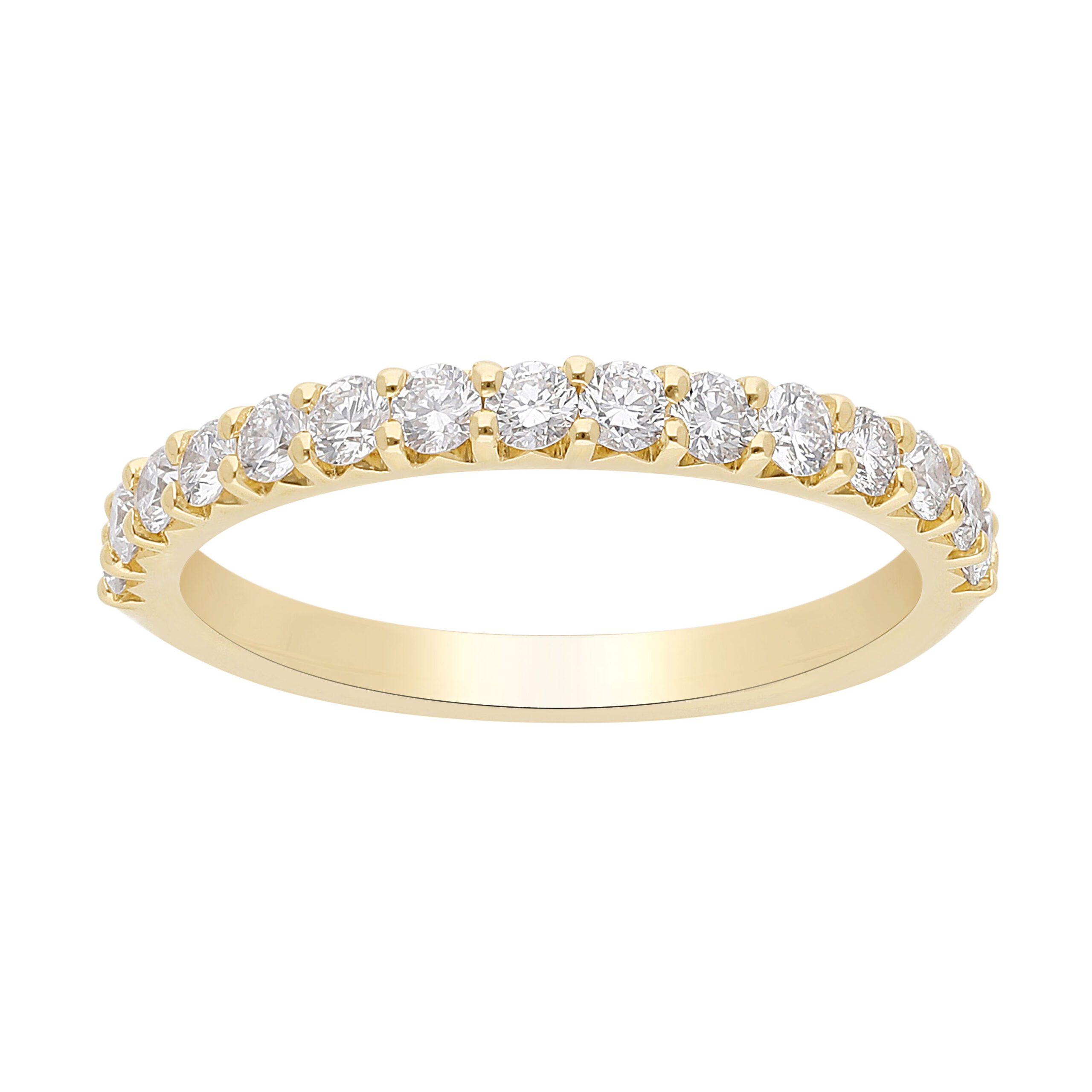 Alliancering i 14 karat guld med 0,50 ct diamanter fra Byfrisenholm