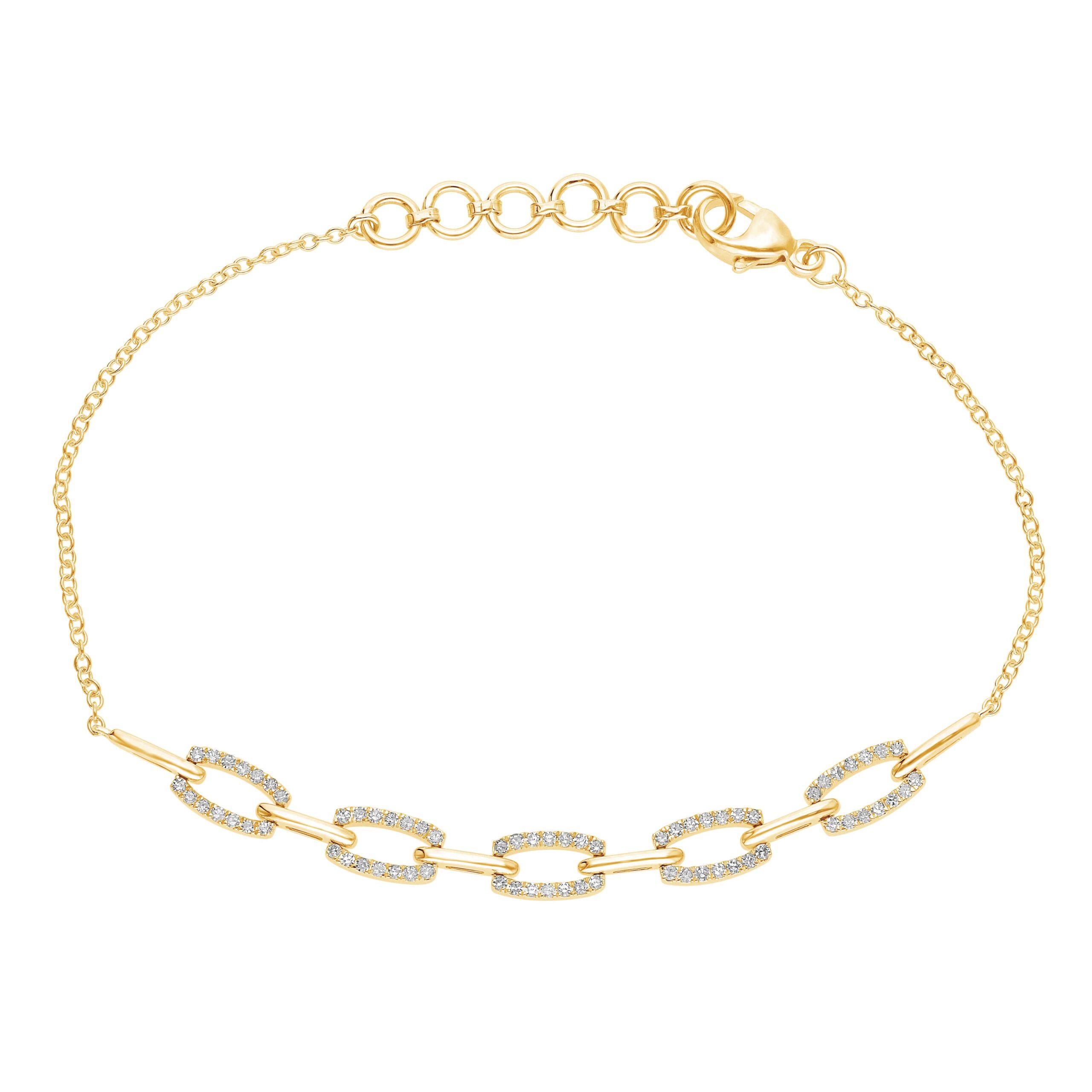 "Carré" diamantarmbånd i 14 karat guld med 0,26 ct diamanter fra Byfrisenholm