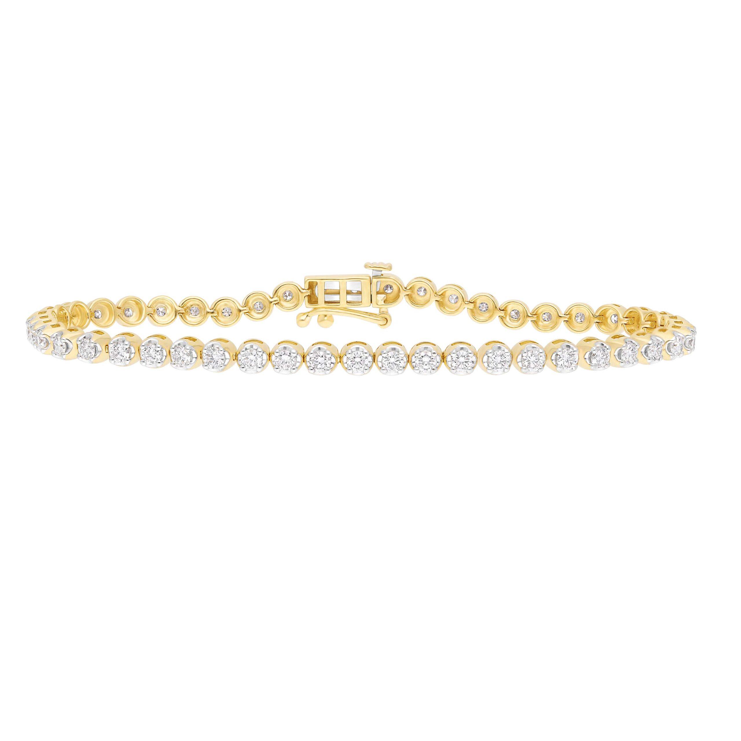 "Round Flow" tennisarmbånd i 18 karat guld med 3,00 ct diamanter fra Byfrisenholm