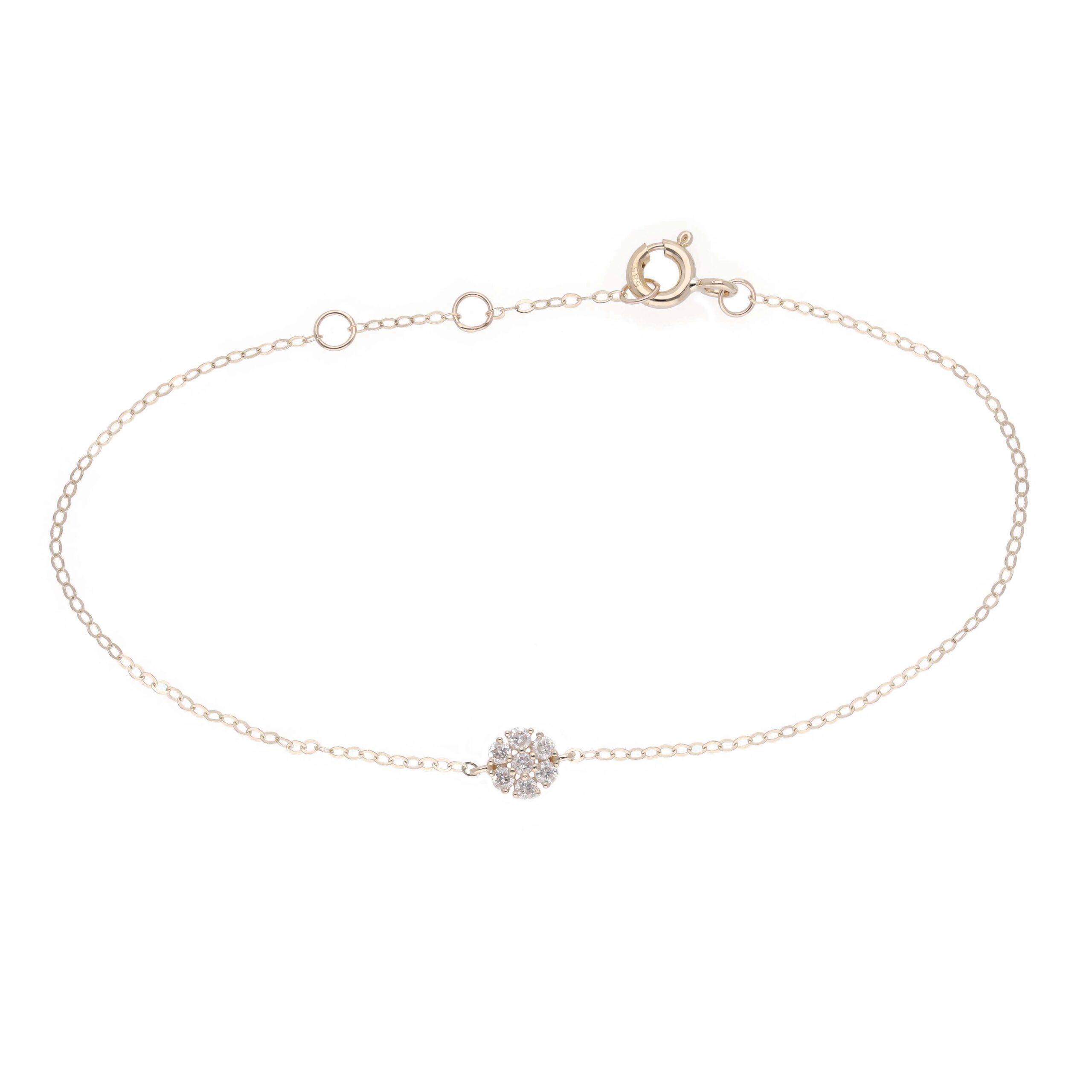 "Simple Flower" diamantarmbånd i 14 karat guld eller hvidguld fra Byfrisenholm