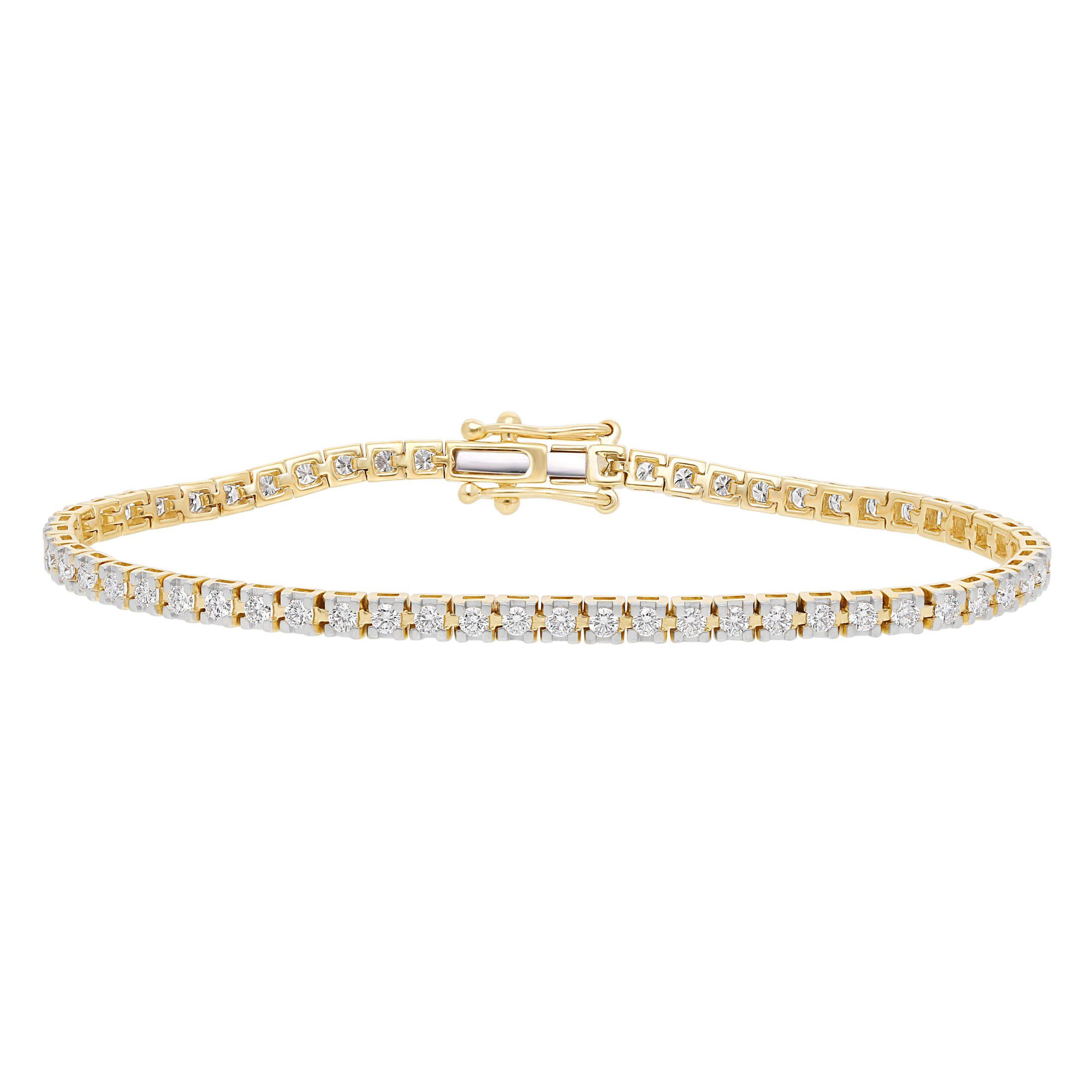 Klassisk tennisarmbånd i 14 karat guld med 1,00 ct diamanter fra Byfrisenholm