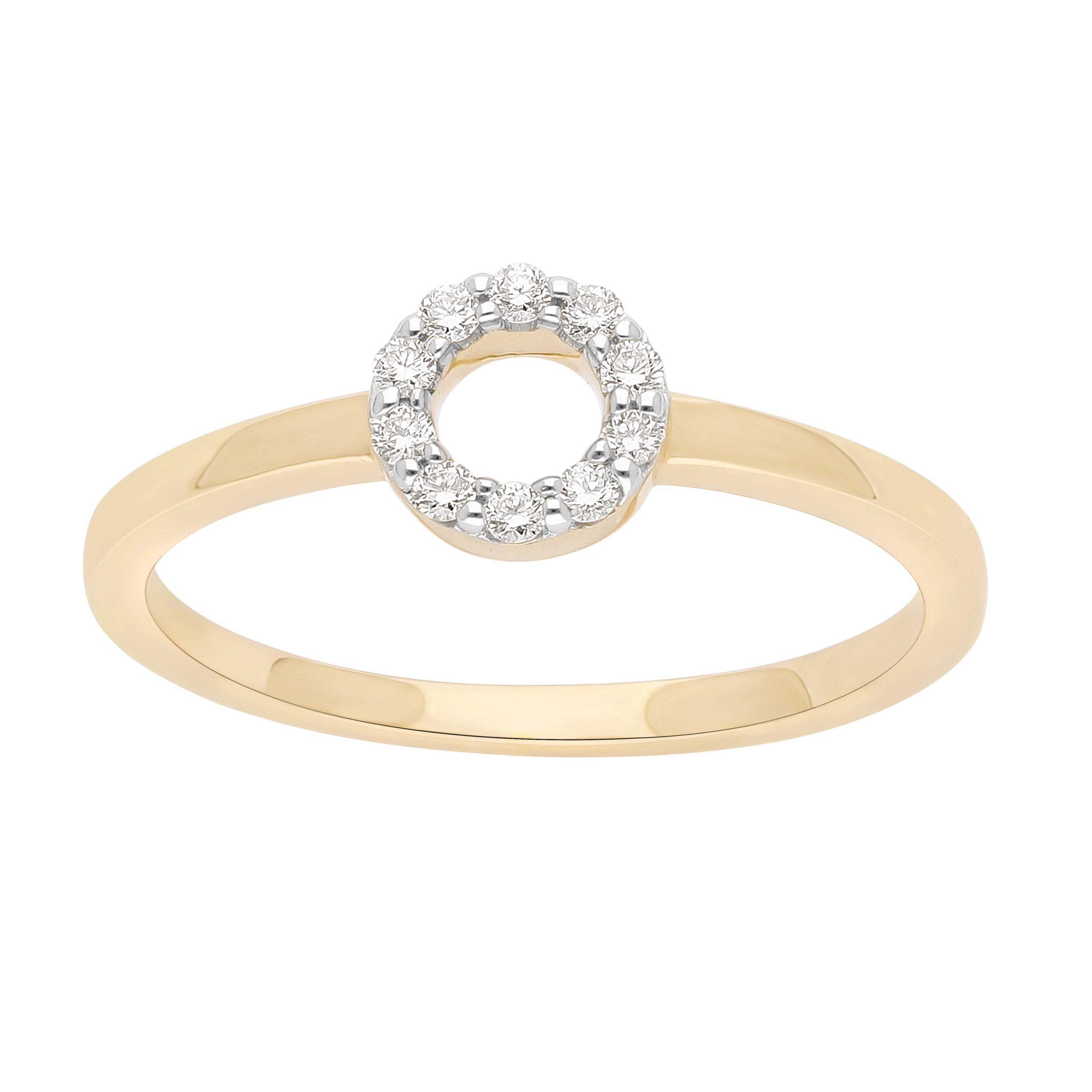 The Circle diamantring i 14 karat guld med 0,08 ct diamanter