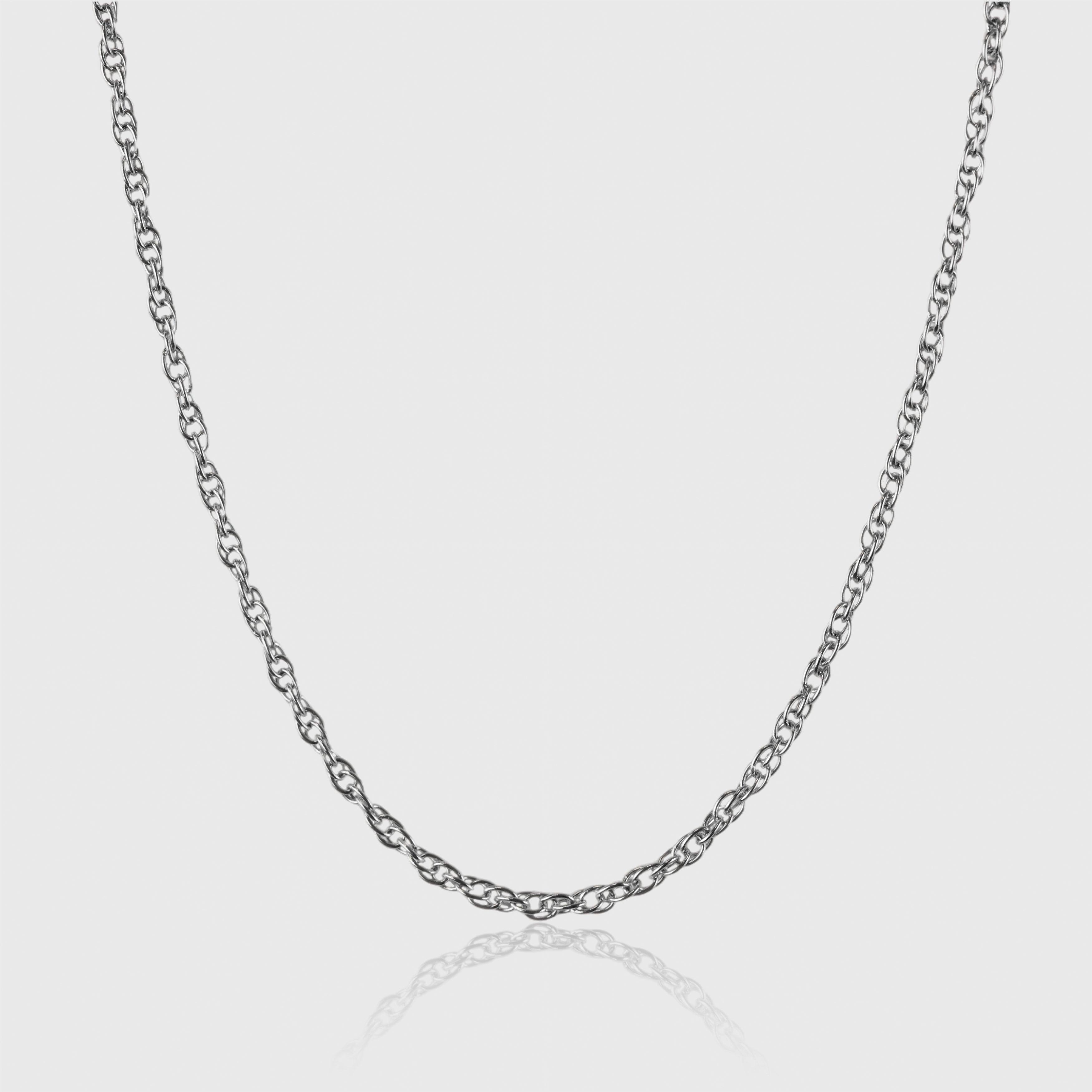 Rope Chain sølvfarvet halskæde i rustfrit stål fra Fadeless.dk