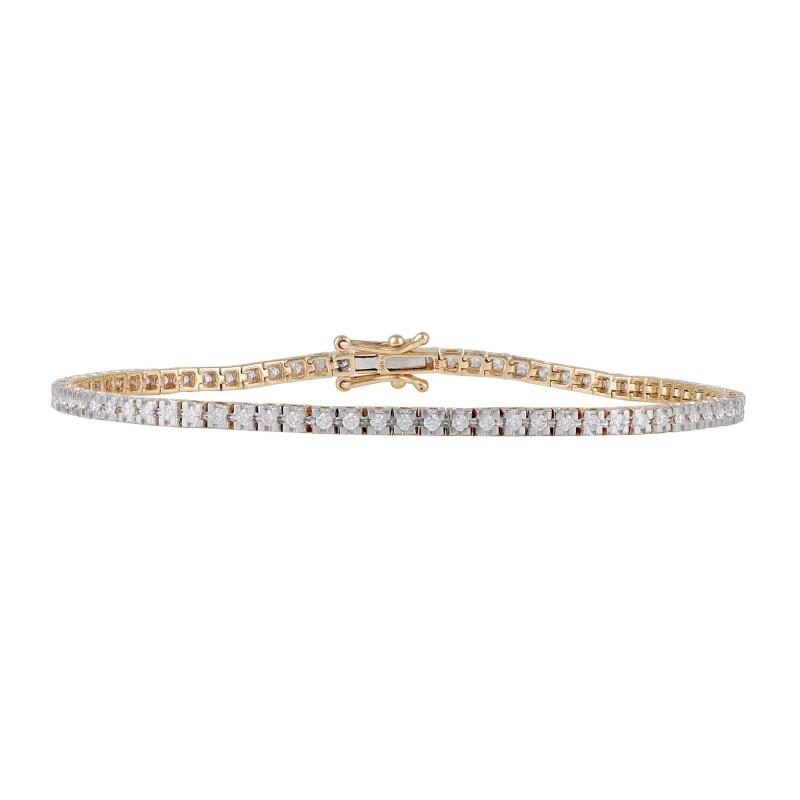 Klassisk tennisarmbånd i 9 karat guld med 1,00 ct diamanter fra Byfrisenholm